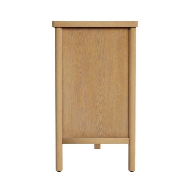 2020s Lennon 60 in. W Rectangular Wood 6 Drawer Rounded Leg Dresser, Light Natural Wood For Sale - Image 5 of 8