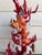 Wunderkammer-Style High-Quality Faux Red Coral Decorative Sculpture With Antique Pendants Handpainted Vase & Marble Base For Sale - Image 4 of 17