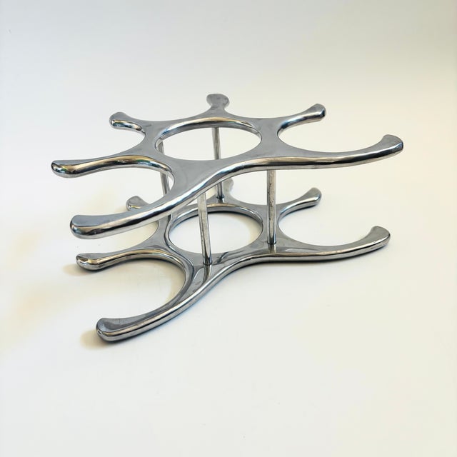 Vintage Sculptural Aluminum Wine Rack by Michael Noll For Sale - Image 9 of 9