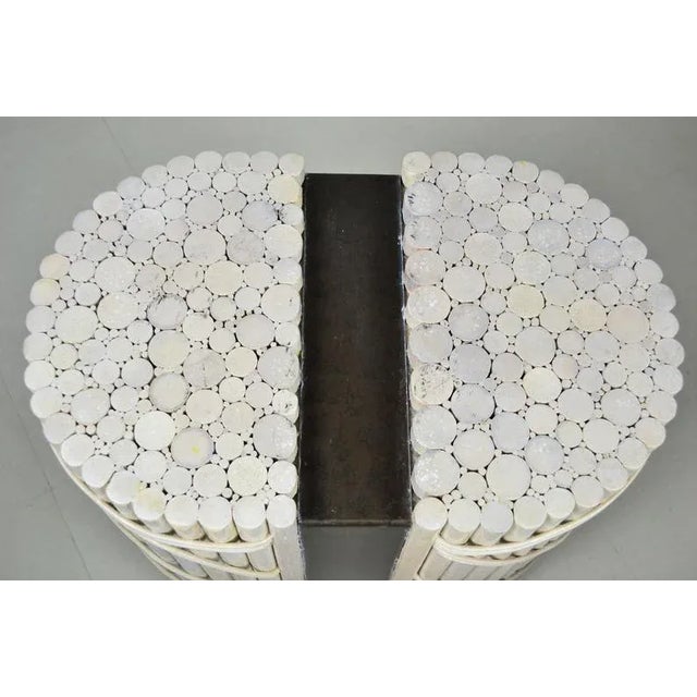 1960s 1960s Whitewashed Bamboo Side Table For Sale - Image 5 of 12