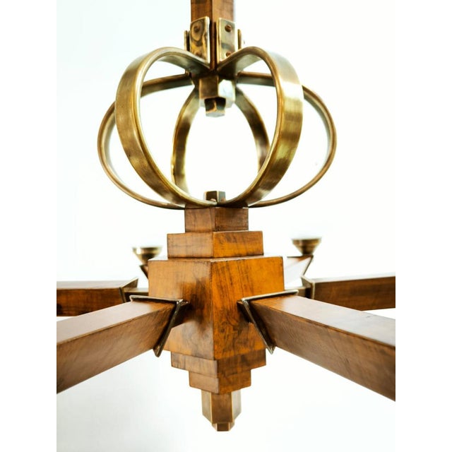 Vintage Wooden Pendant Light with Oval Glass Shades For Sale - Image 10 of 18