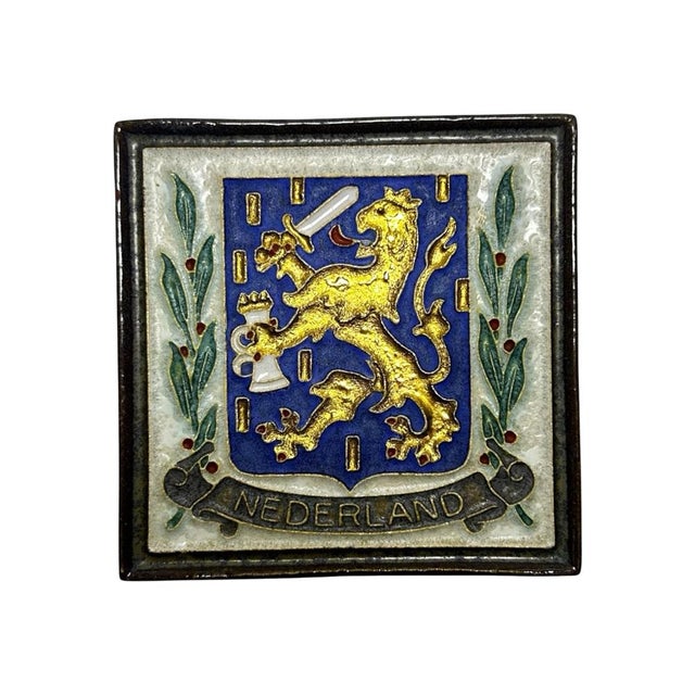 Mid-Century Cloisonné Nederland Tile from Royal Delft De Porceleyne Fles For Sale - Image 4 of 17