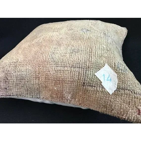 Beige 1960s Art Nouveau Handwoven Oushak Wool Pillow Case For Sale - Image 8 of 10