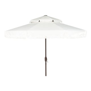 Milan Fringe 9Ft Double Top Crank Umbrella, Ivory For Sale