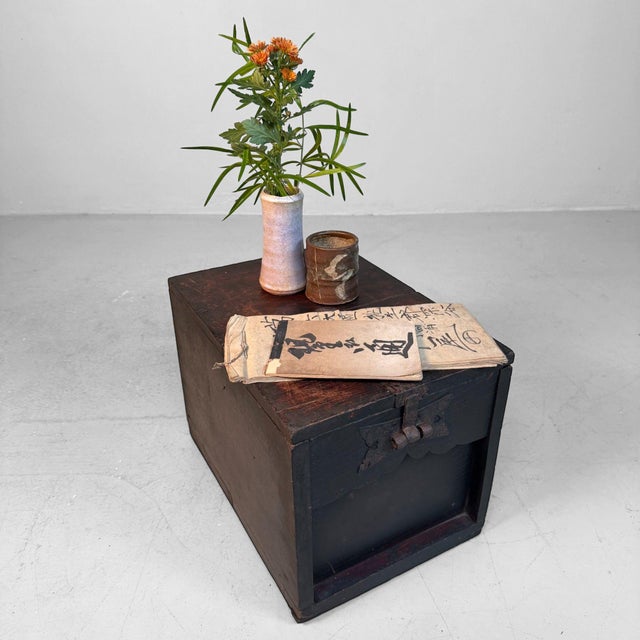 Japanese Wooden Decorative Zenibako Chest, 1860s For Sale - Image 4 of 11