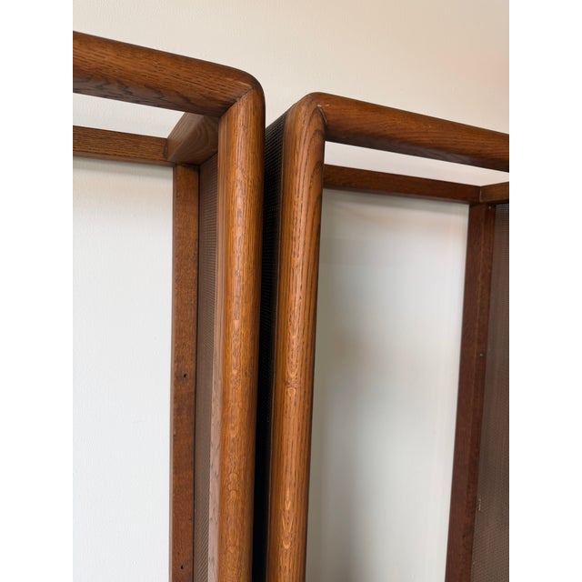 1970’s Mid-Century Modern Wood & Cane Étagère Bookcases – A Pair For Sale - Image 11 of 18