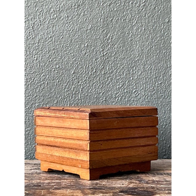 Vintage Rustic Wood Storage Box For Sale - Image 12 of 16