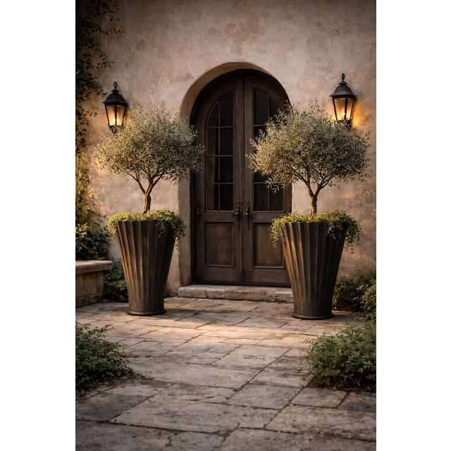 Vintage Old World Bronze Fluted Planter For Sale - Image 9 of 9