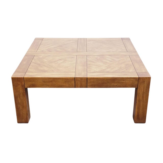 DREXEL HERITAGE Woodbriar Collection Pecan Rustic European 40" Square Accent Coffee Table 988-129 16.25" High 40" Wide 40"...