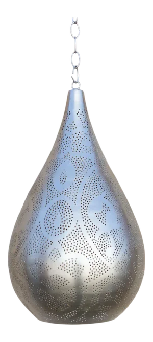 Silver Filigree Lucknow Teardrop Pendant Lantern