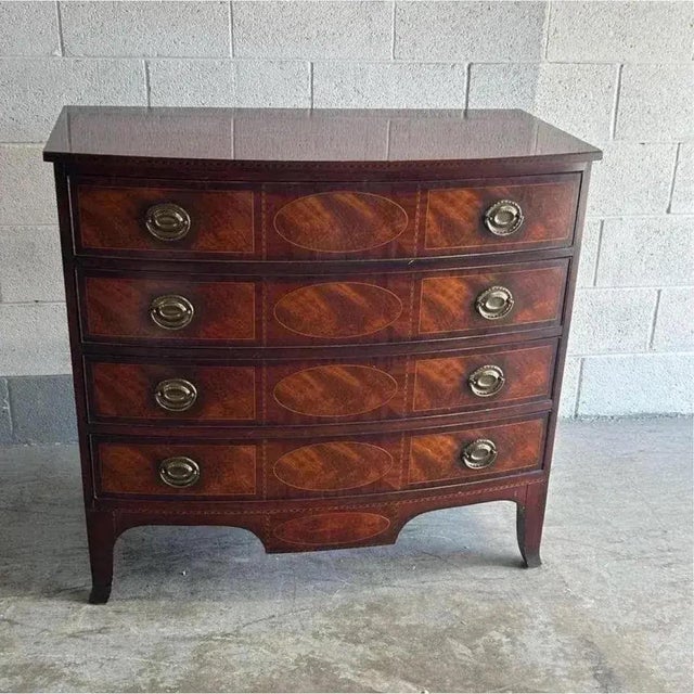 Baker Historic Charleston Bow Front Mahogany 4 Drawer Chest For Sale - Image 9 of 9