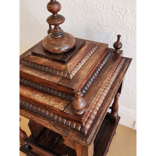 Wood Antique 19th Century Large Hindu Pooja Mandir Rosewood Temple For Sale - Image 7 of 12