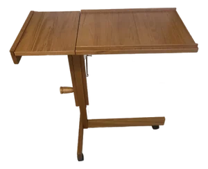 1980s Furbo Spottrup Style Mid-Century Danish Teak Rolling Adjustable Tray Table