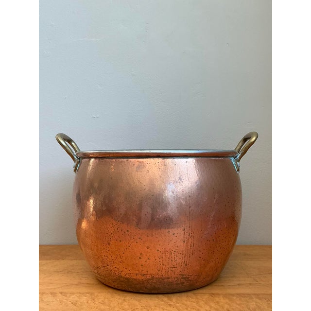 Vintage Hammered Copper and Brass Planter For Sale - Image 10 of 12