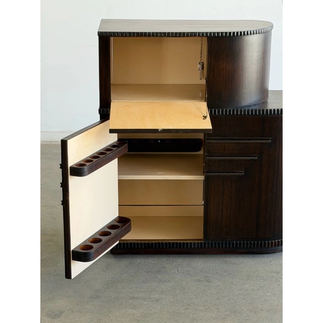 Wood Art Deco Fluted Cocktail Cabinet For Sale - Image 7 of 13