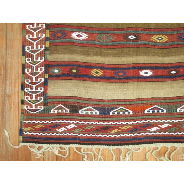Contemporary Vintage Turkish Tribal Kilim with Camel Field For Sale - Image 3 of 6