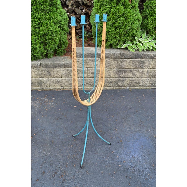 Arthur Umanoff Raymor Turquoise Floor Standing Candelabra