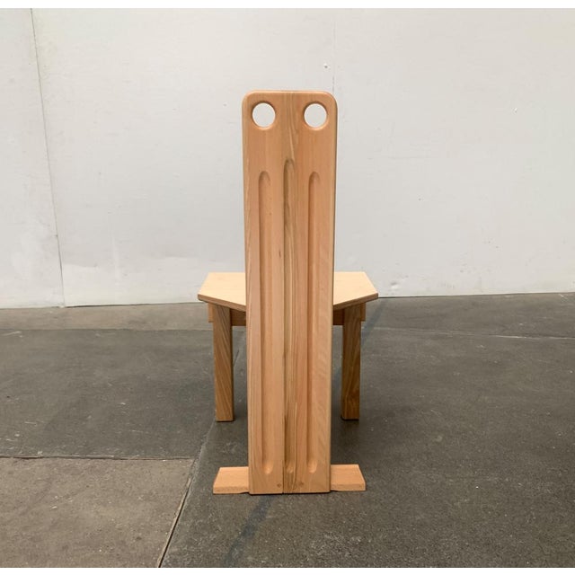Postmodern Brutalist Wooden Children Chair, 1990s For Sale - Image 12 of 18