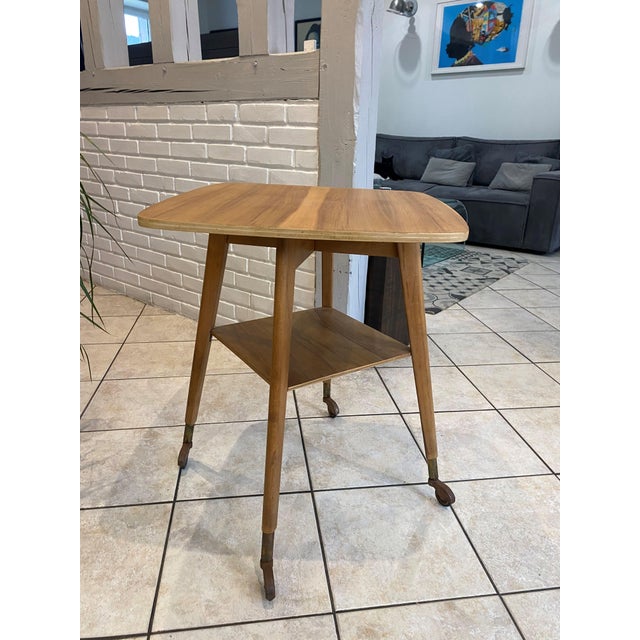 Scandinavian Style Wooden Side Table with Swivel Top, 1950s For Sale - Image 11 of 18