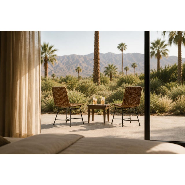 Brazilian Modern Pair of Chairs in Iron & Wicker by Carlo Hauner, Brazil, 1950s For Sale - Image 12 of 18