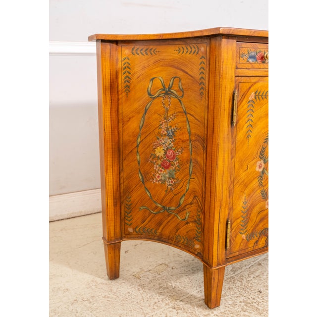 Adams Style Paint Decorated 2 Door Server Commode For Sale - Image 15 of 18
