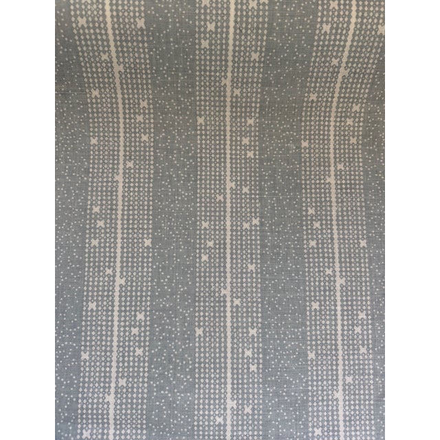 Textile Schumacher Stella Stripe Blue Fabric 182112 Veere Grenney Collection 4 1/2 Yards For Sale - Image 7 of 7