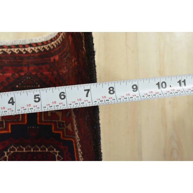 Baloch Rug 3'6'' X 6'7'' Blue Wool Vintage Tribal Hand-Knotted Oriental Carpet For Sale - Image 11 of 12