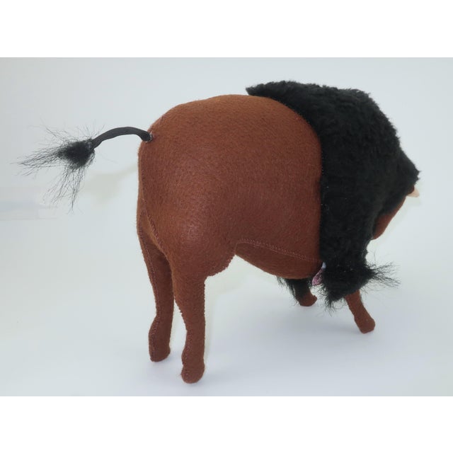 1990s Annalee Handpainted Wool Fleece & Felt Buffalo Figure, 1997 For Sale - Image 5 of 13