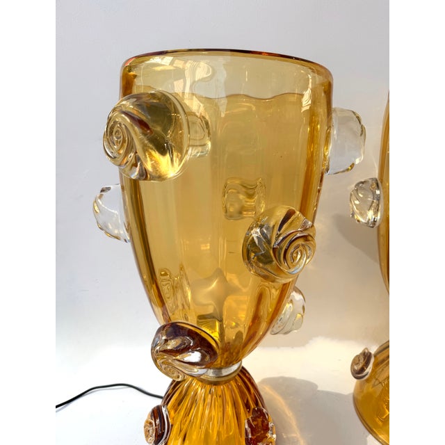 2020s Contemporary Pair of Murano Glass Vase Macaroons Lamps, Italy For Sale - Image 5 of 12