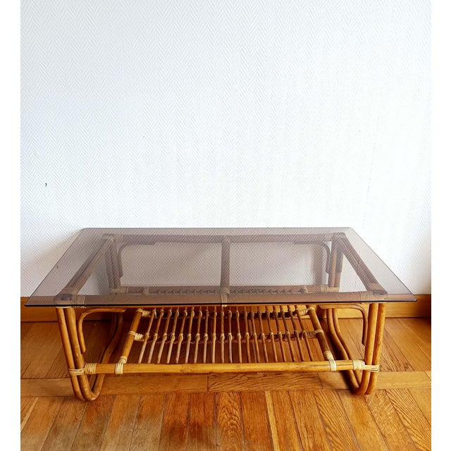 Vintage Rattan Coffee Table, 1960s For Sale - Image 11 of 11