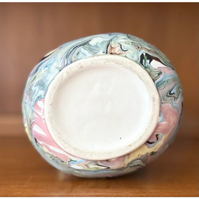 Stone 1960s Marblized Glazed Vase. Marble Glaze. Mephis Style For Sale - Image 7 of 9