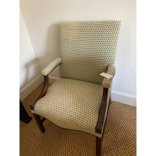 Green English George III Style Upholstered Armchair For Sale - Image 8 of 9