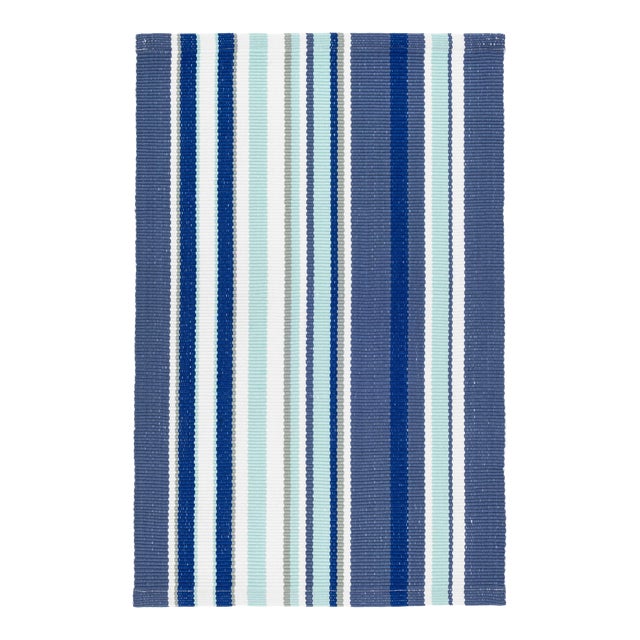 Dash & Albert by Annie Selke Skyler Stripe Indoor/Outdoor Rug, 2'6" x 8' For Sale