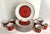 1950s Greek Inspired Blood Orange Plate & Mug Set of 17 For Sale In Los Angeles - Image 6 of 6