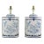 A Pair Vintage English Export Tea Caddy Hand-Painted Chinoiserie Flowers and Birds Table Lamp. For Sale