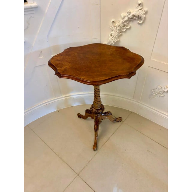 Antique Victorian Burr Walnut Lamp Table, 1860s For Sale - Image 10 of 10