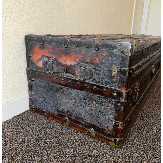 Antique Louis Vuitton Wardrobe Steamer Trunk For Sale - Image 11 of 16
