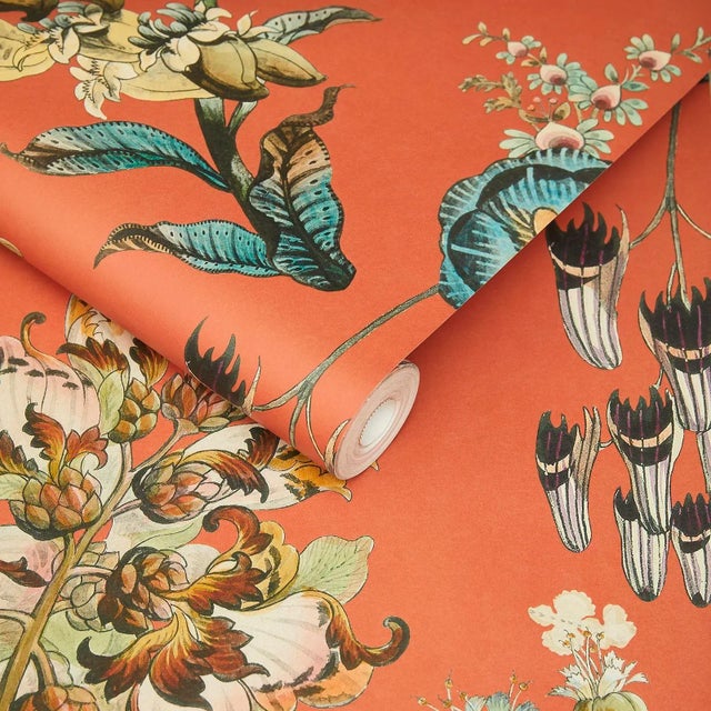 English House of Hackney Flora Fantasia Wallpaper - Amber For Sale - Image 3 of 4