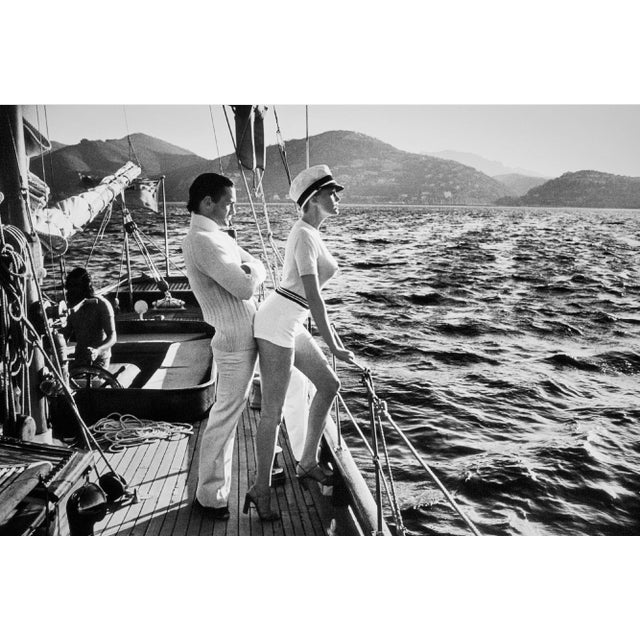 "Winnie on Deck, Cannes 1975" 20" x 24" Vintage Silver Gelatin Print by Helmut Newton with Certificate of Authenticity....