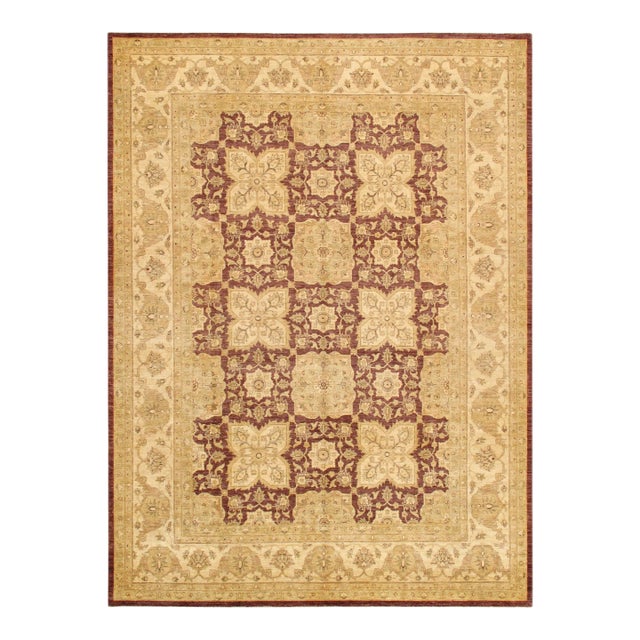 Pasargad Home Ferehan Lamb's Wool Area Rug, 9' 1" X 12' 5", Plum For Sale