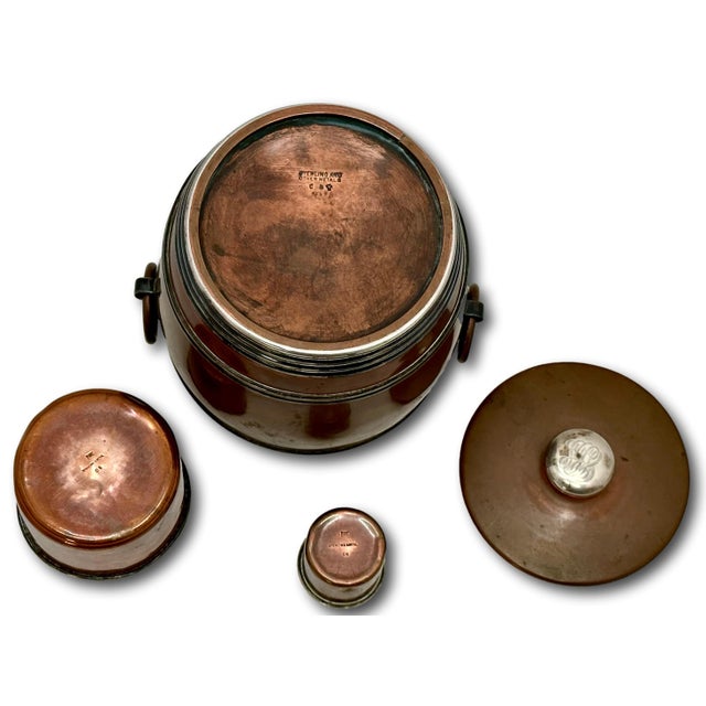 Fine Quality Antique American Solid Bronze and Sterling Silver 3 Piece Tobacco Humidor Smoking Set Circa 1890s For Sale - Image 12 of 18