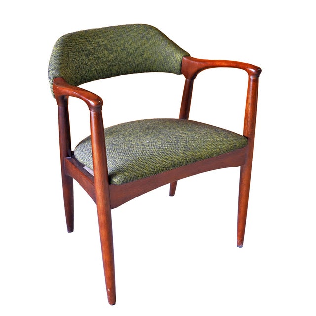 Mid-Century Modern Mid-Century Modern Kosuga Armchair With Original Green Tweed Upholstery, Japan, C. 1960s–1970s For Sale - Image 3 of 17
