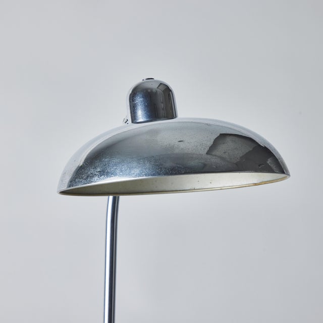 1940s Giovanni Michelucci Chrome Ministerial Table Lamp for Lariolux For Sale - Image 11 of 11