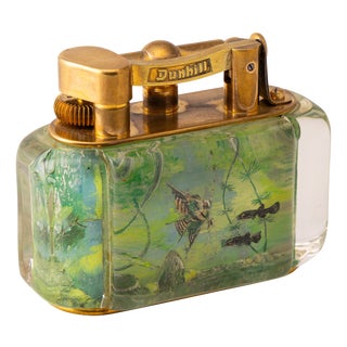 Vintage Tropical Aquarium Table Lighter from Dunhill, 1950 For Sale