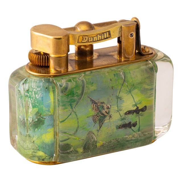 Vintage Tropical Aquarium Table Lighter from Dunhill, 1950 For Sale