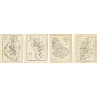 Antique Maps of Caribbean Islands from Bryan Edwards, 1818, Set of 4 For Sale