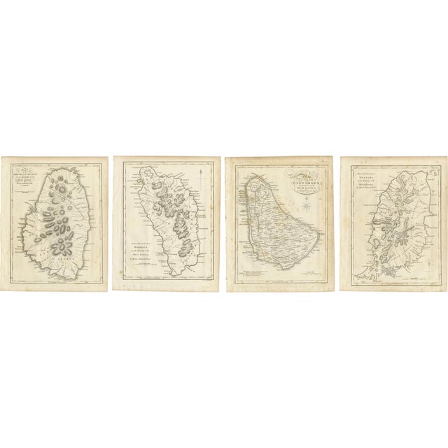 Antique Maps of Caribbean Islands from Bryan Edwards, 1818, Set of 4 For Sale