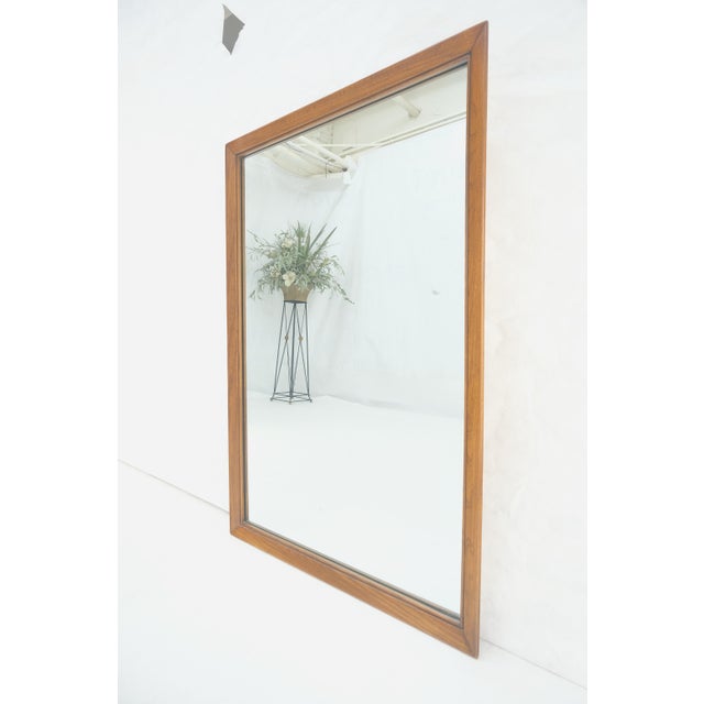 Solid Walnut 31x45 Rectangle Frame Mid Century Modern Wall Mirror MINT For Sale - Image 11 of 11