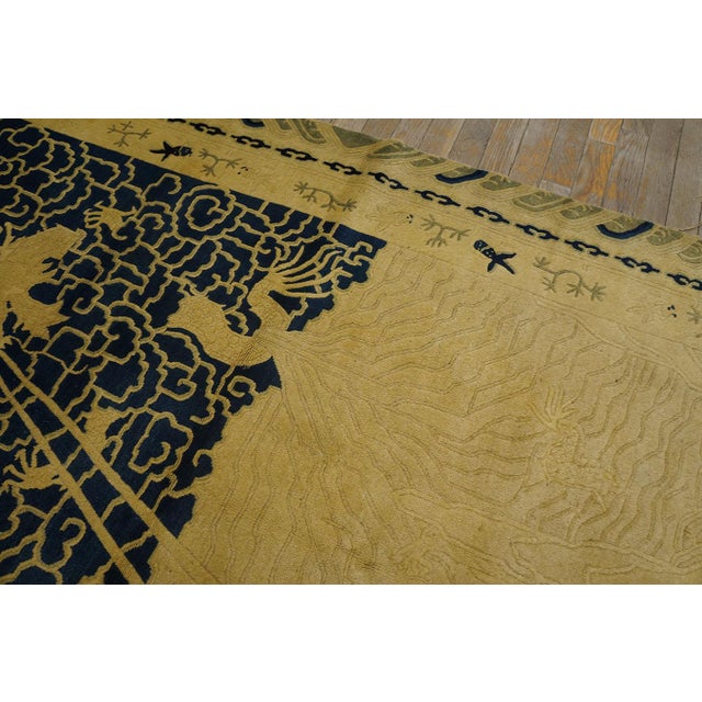 Textile Late 19th Century Chinese Peking Dragon Carpet For Sale - Image 7 of 8