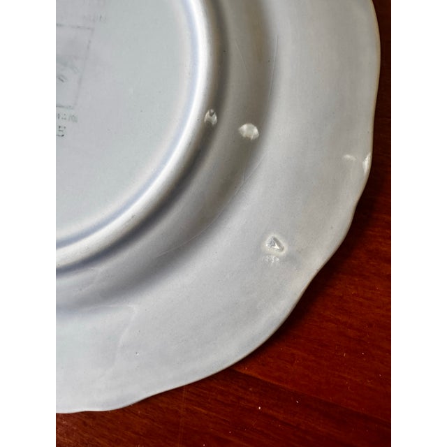 Blue Set of 4 Longchamp France Hand-Painted Floral Dessert Plates, French Faience, Peint À La Main For Sale - Image 8 of 11